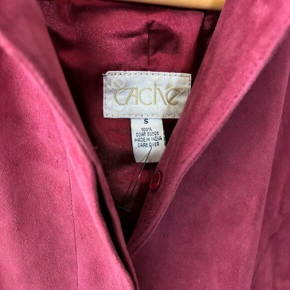 Elegant Burgundy Women's Jacket 100% goat suede size small - Picture 2 of 8
